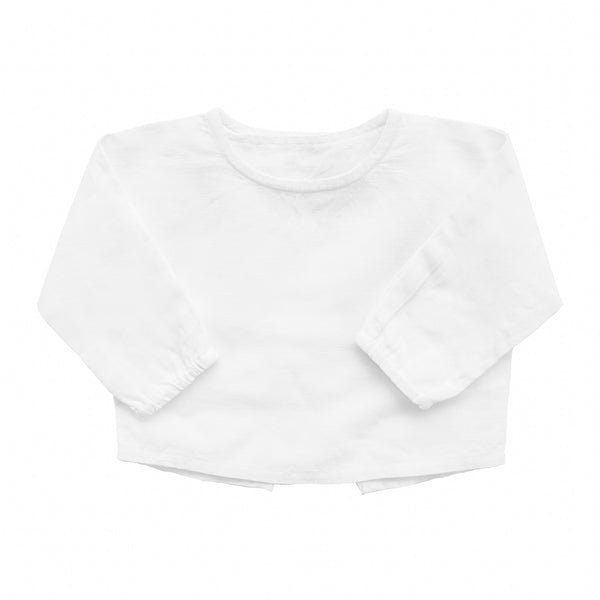 Monogram Linen Crop Shirt